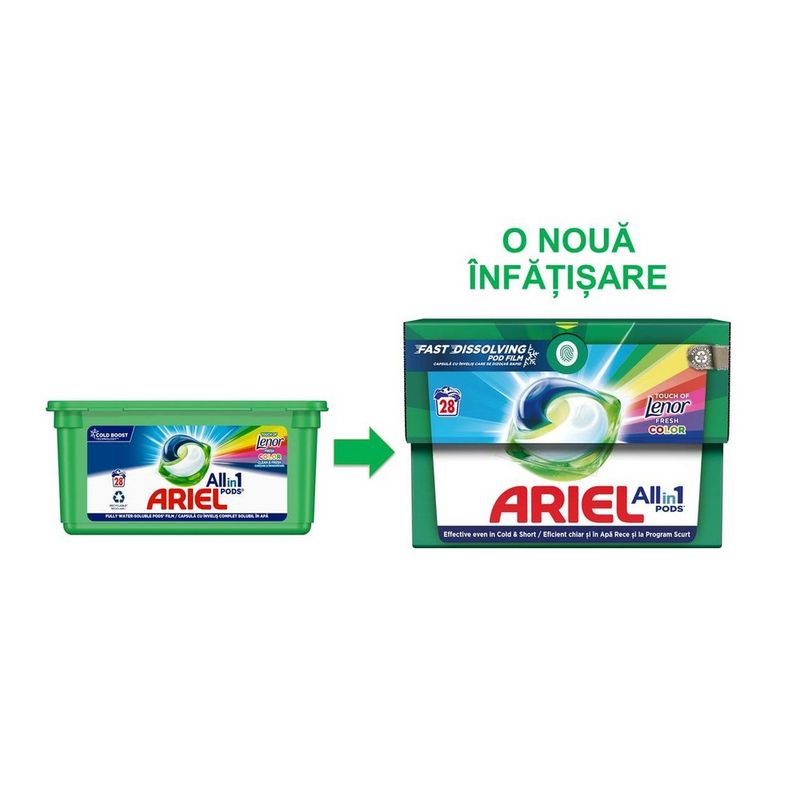 ARIEL ALL-IN-ONE +LENOR DETERGENT PODS 28 WASHES
