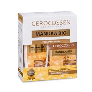 Set pentru cadou femei : crema antirid 45+ Gerocossen Manuka bio si apa micelara, 350ml