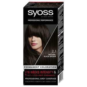 Vopsea de par permanenta Syoss Color Baseline 2-1 Saten Negru Natural, 115 ml