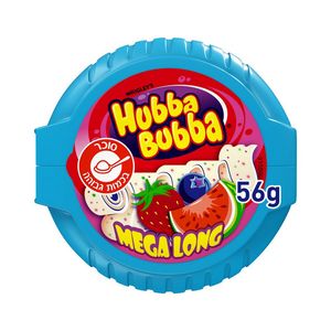 Guma de mestecat cu arome de capsuni, afine si pepene rosu Hubba Bubba Mega Long, 56 g