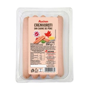 Crenvursti de porc Auchan, 250 g