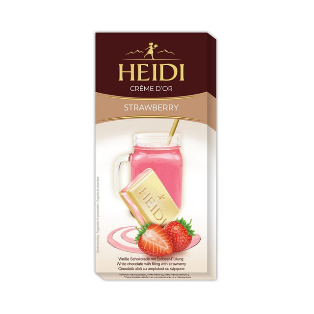 Heidi | Ciocolata Heidi Creme D'Or Strawberry, 90 g Auchan Online