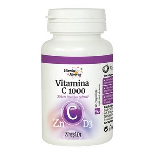 Vitamina C cu Zinc si D3 Dacia Plan, 60 comprimate
