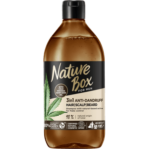 Sampon de par anti-matreata pentru barbati Nature Box, 385 ml