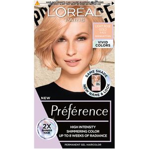 Vopsea de par permanenta cu amoniac L'Oreal Paris Preference Vivid Colours 9.023 Light Rose Gold, 204 ml