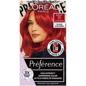 Vopsea de par permanenta cu amoniac L'Oreal Paris Preference Vivid Colours 8.624 Bright Red, 204 ml