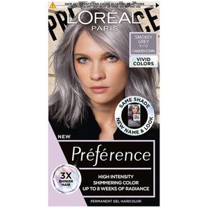 Vopsea de par permanenta cu amoniac L'Oreal Paris Preference Vivid Colours 9.112 Smokey Grey, 204 ml