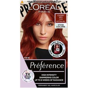Vopsea de par permanenta cu amoniac L'Oreal Paris Preference Vivid Colours 5.664 Cherry Red, 204 ml