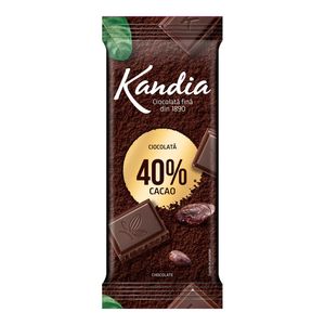 Tableta ciocolata amaruie Kandia, 40% cacao, 80 g