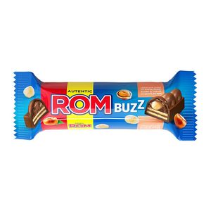 Baton ciocolata cu napolitana si alune intregi Rom Buzz, 50 g