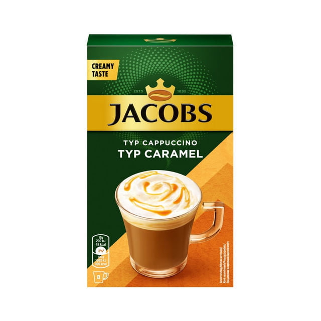 Cafea instant Jacobs Cappuccino Caramel, 8 x 12 g Pret avantajos