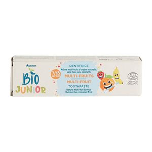 Pasta de dinti pentru copii Auchan Bio Multi Fruits, 7-13 ani, 50 ml