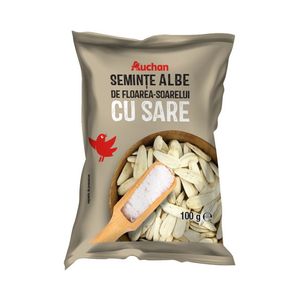 Seminte albe de floarea-soarelui Auchan, coapte si sarate, 100 g