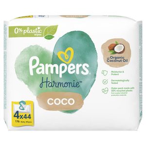 Servetele umede bebelusi Pampers Harmonie Coco, 4 pachete x 44, 176 bucati