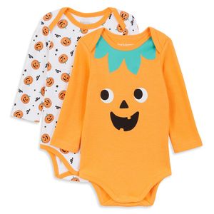 Body maneca lunga pentru copii InExtenso, model Halloween, portocaliu, marimea 86 CM
