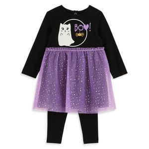 Compleu pentru fete InExtenso, model Halloween, negru, marimea 62 CM