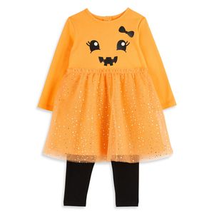 Compleu pentru fete InExtenso, model Halloween, portocaliu, marimea 92 CM