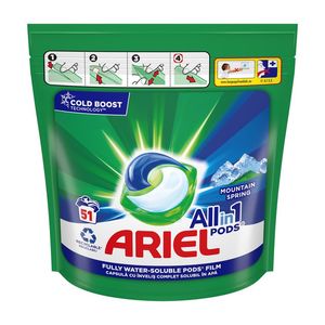 Detergent capsule Ariel Allin1 Mountain Spring, 51 spalari