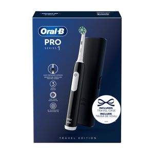 Periuta de dinti electrica Oral-B Pro 1, Curatare 3D, 3 programe, 1 capat, trusa de calatorie, negru