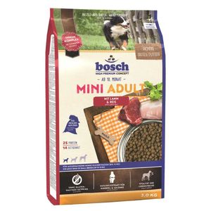 Hrana uscata pentru caini Bosch Mini Adult, cu miel si orez, 3 kg