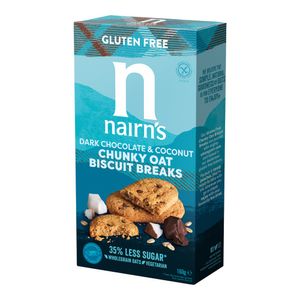 Biscuiti fara gluten cu cocos si ciocolata neagra Nairn's, 160 g