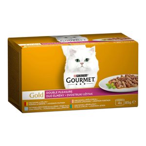 Hrana umeda pentru pisici Purina Gourmet Gold Double Pleasure, 4 x 85 g