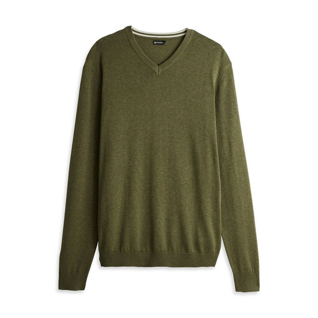 pulover-pentru-barbati-inextenso-decolteu-in-v-verde-kaki-marimea-l