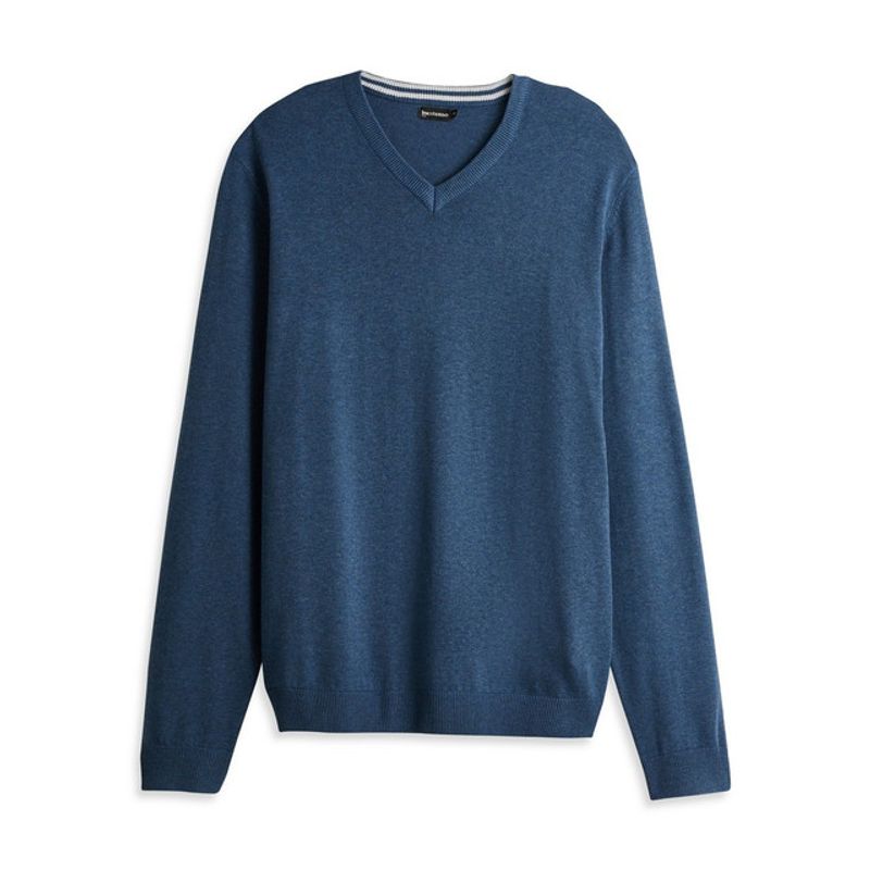 pulover-pentru-barbati-inextenso-decolteu-in-v-albastru-marimea-2xl