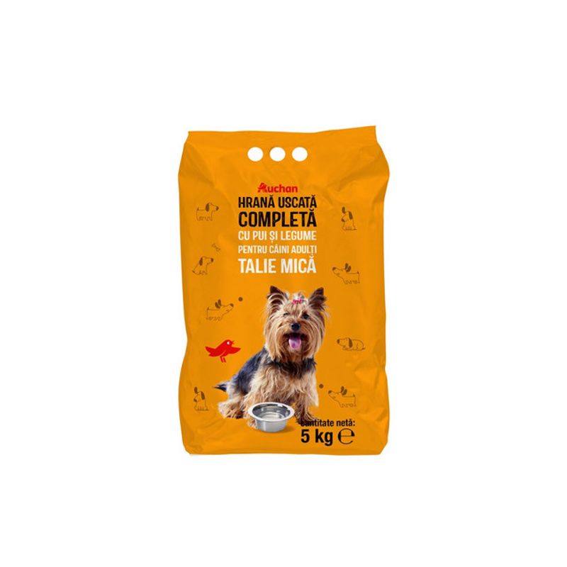 hrana-uscata-pentru-caini-adulti-de-talie-mica-auchan-cu-pui-si-legume-5-kg
