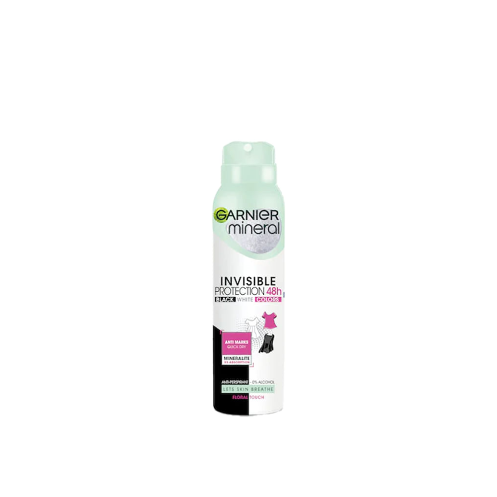 Deodorant spray pentru femei Garnier Mineral Invisible Fresh, 150 ml