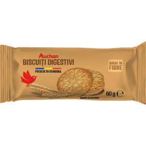Biscuiti digestivi simpli Auchan, 60 g