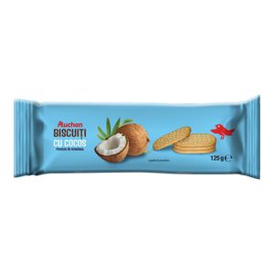 Biscuiti cu cocos Auchan, 125g