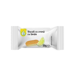 Biscuiti sandwich cu lamaie Auchan, 30 g