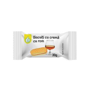 Biscuiti sandwich Auchan cu rom, 30 g