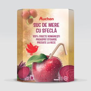 Bautura necarbogazoasa cu mere si sfecla Auchan, 3 l