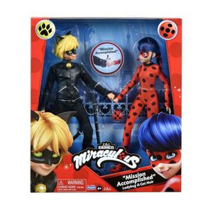 Set 2 papusi Miraculous - Buburuza si Cat Noir, 30 cm