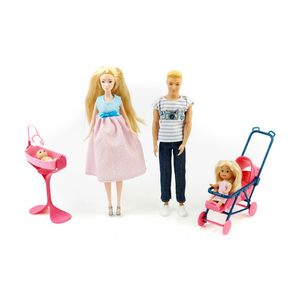 Set papusi familie si accesorii One Two Fun, 30 cm