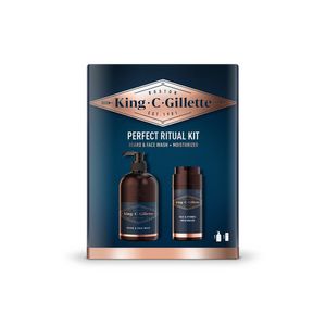 Set pentru cadou pentru ingrijirea barbii King C. Gillette: Gel pentru curatare 3in1, 350 ml + Lotiune hidratanta, 100 ml