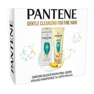 Set pentru cadou Pantene Pro-V Aqualight pentru par gras: Sampon, 400 ml + Balsam, 200 ml