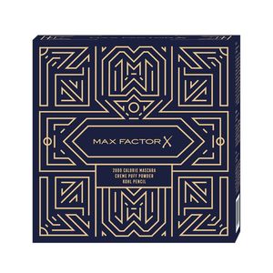 Set pentru cadou Max Factor: Mascara 2000 Dramatic Volume Black + Creion ochi Masterpiece Kohl Pencil 20 Black + Pudra Creme Puff 05