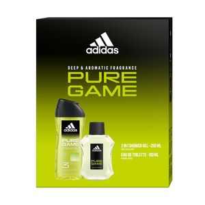 Set pentru cadou Adidas Pure Game: Apa de toaleta, 100 ml + Gel de dus, 250 ml