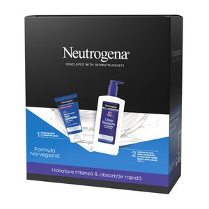 Set pentru cadou Neutrogena: Lotiune corp intens hidratanta, 400 ml + Crema maini cu absorbtie rapida, 75 ml