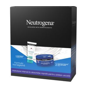 Set pentru cadou Neutrogena: Crema de corp pentru piele uscata, 300 ml + Crema hidranta de picioare, 100 ml