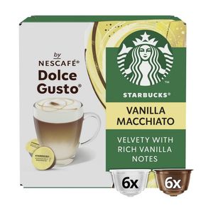 Capsule cafea Starbucks Vanilla Macchiato, compatibile Dolce Gusto, 12 capsule