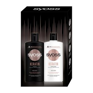 Set pentru cadou Syoss Keratin Hair Perfection, pentru par uscat: Sampon, 440 ml + Balsam, 440 ml