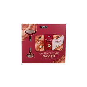 Set pentru cadou Sence Ancient Escape Mask Kit: 3 masti pentru fata, diverse sortimente + rola masaj facial