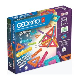 Set de constructie Geomag panouri cu sclipici, reciclate, 35 piese