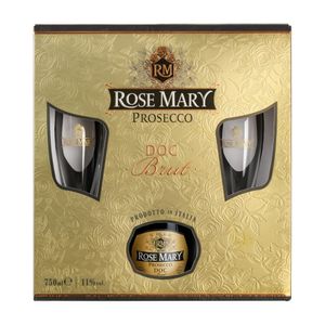 Prosecco Rose Mary, alcool 11%, 0.75 l + 2 pahare