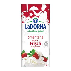 Smantana lichida din lapte LaDorna, pentru frisca, 35% grasime, 1 l