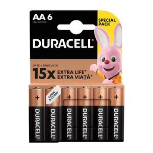 Set 6 baterii Duracell Basic AA LR06